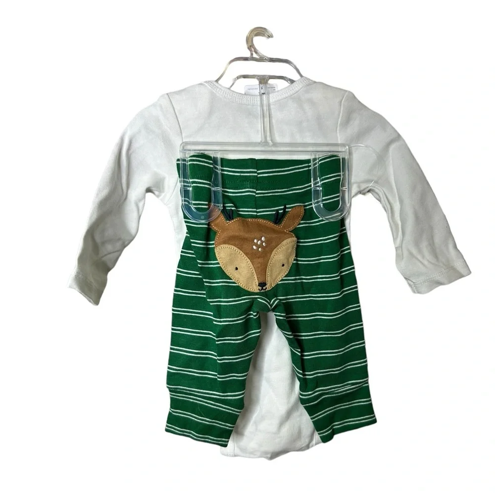 Carter's Christmas Deer Onesie & Pants Size 3 Months NWT
